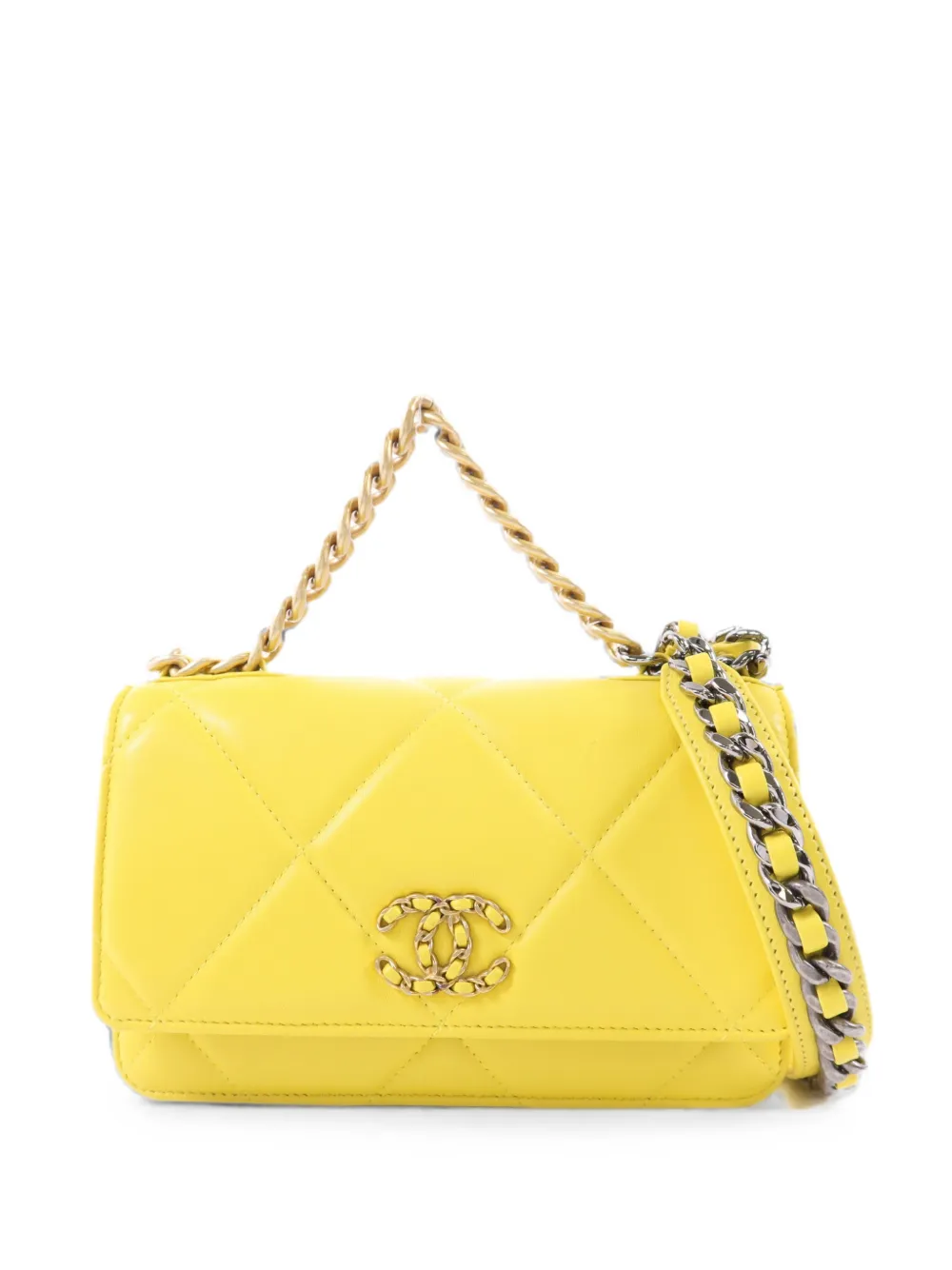 CHANEL Pre-Owned C19 quilted shoulder bag - Giallo