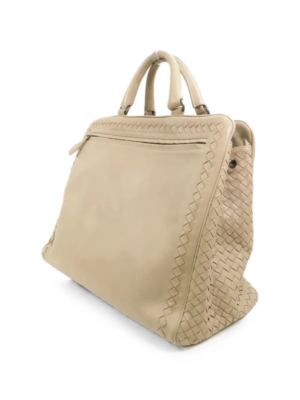Bottega Veneta Pre-Owned Intrecciato leren shopper Beige