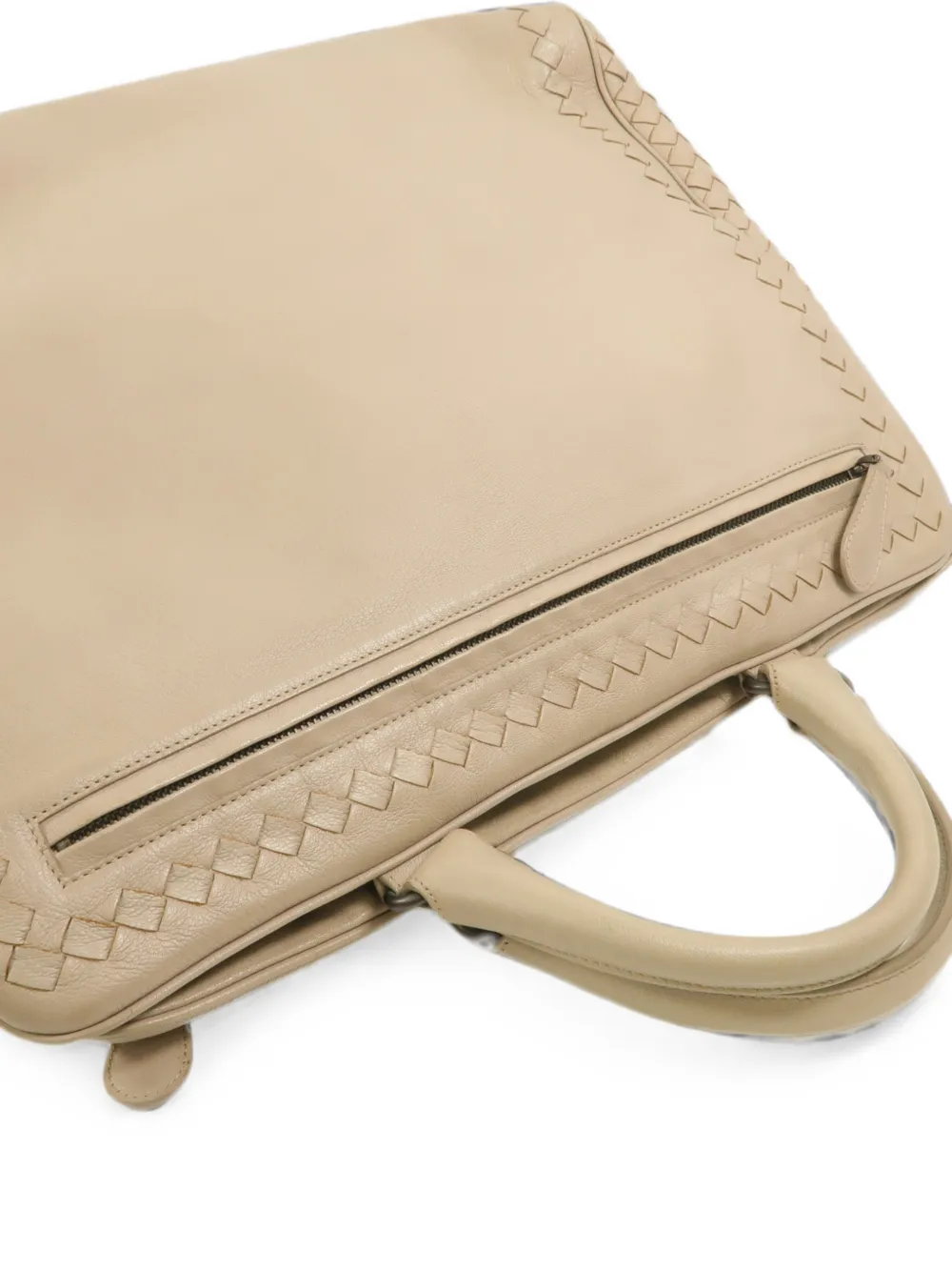Bottega Veneta Pre-Owned Intrecciato leren shopper Beige