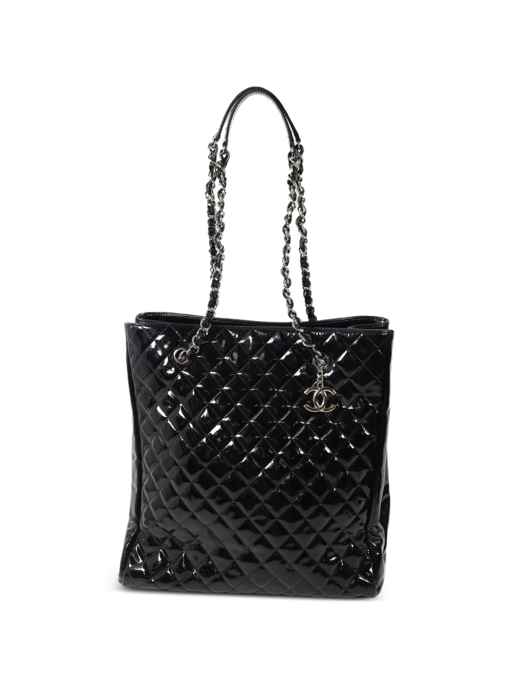 CHANEL Pre-Owned CC diamond-quilted leather shoulder bag - Black