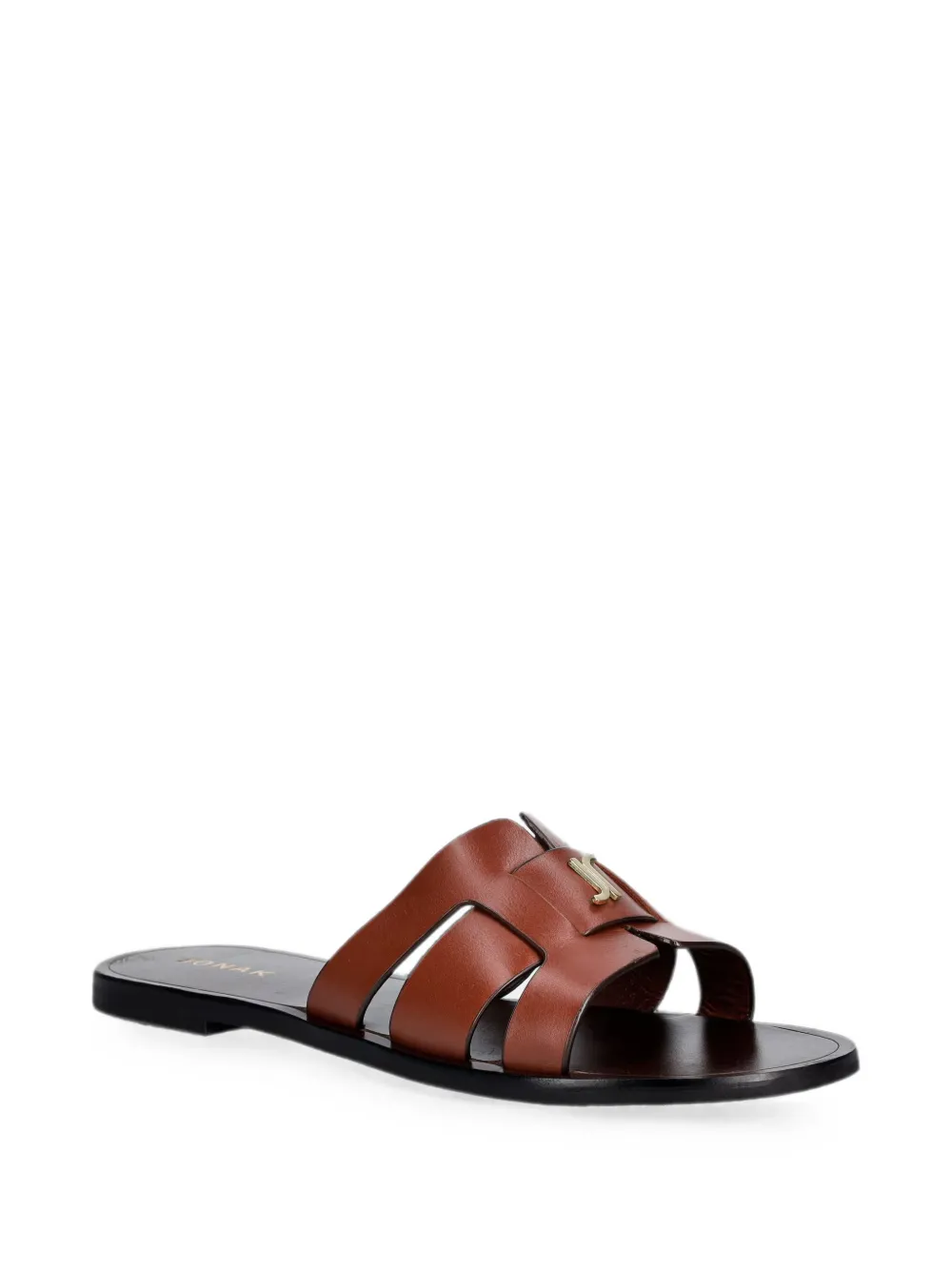 JONAK PARIS Weil logo-plaque cut-out sandals Bruin
