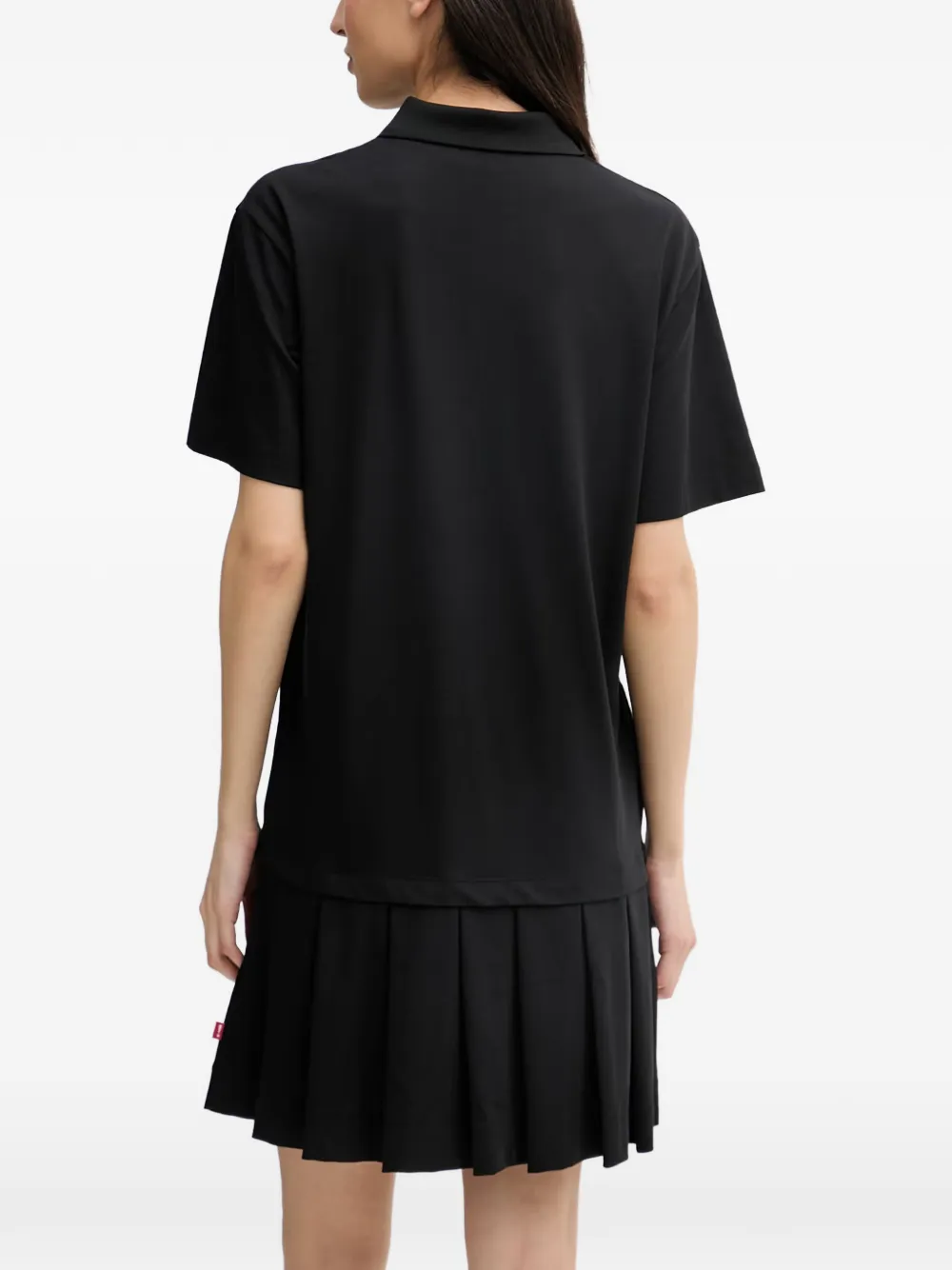 Joop! Tadena mini-polojurk met plooien Zwart
