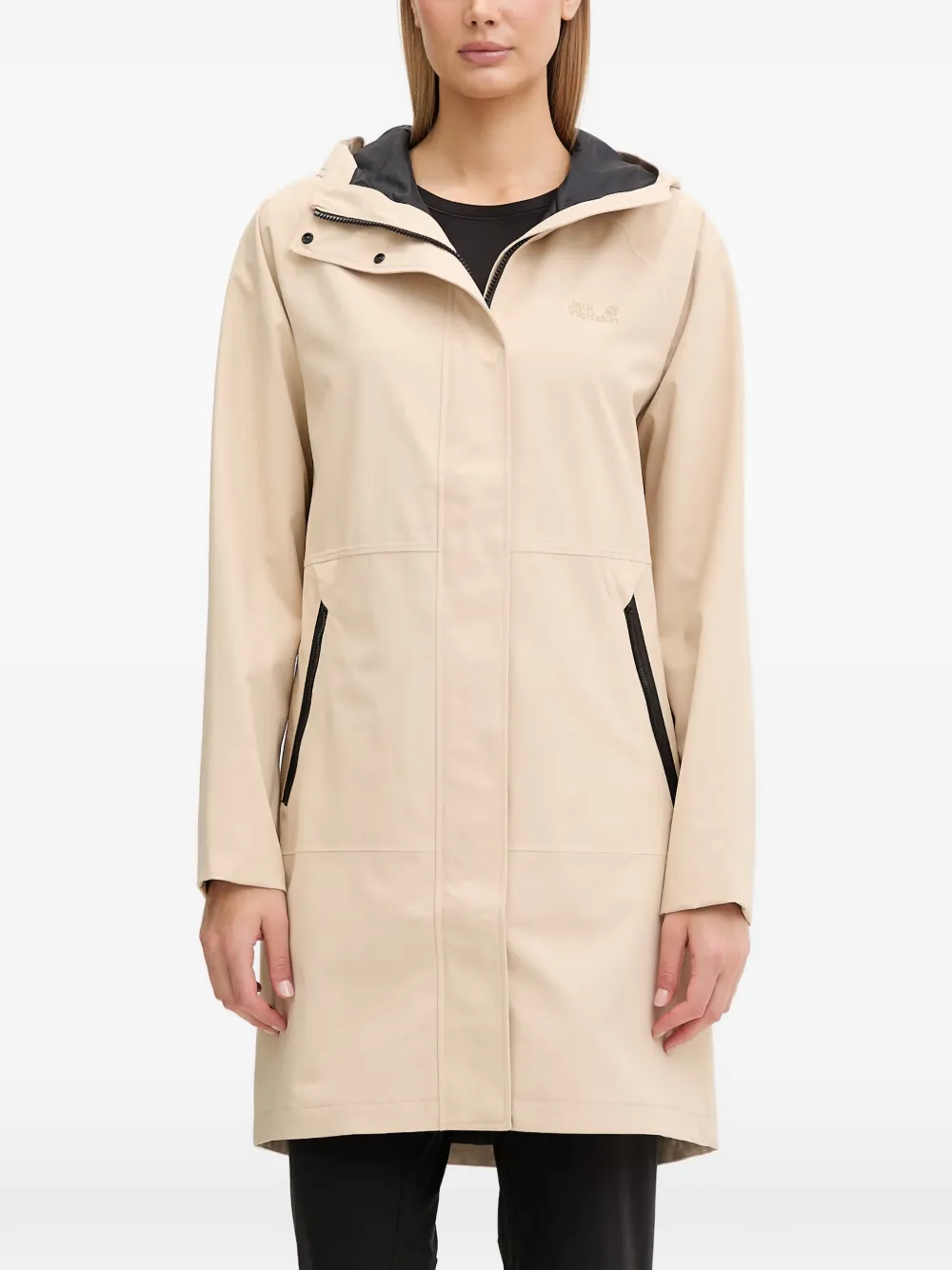 Jack Wolfskin Onera 2l Hooded Zip-up Coat In Neutrals