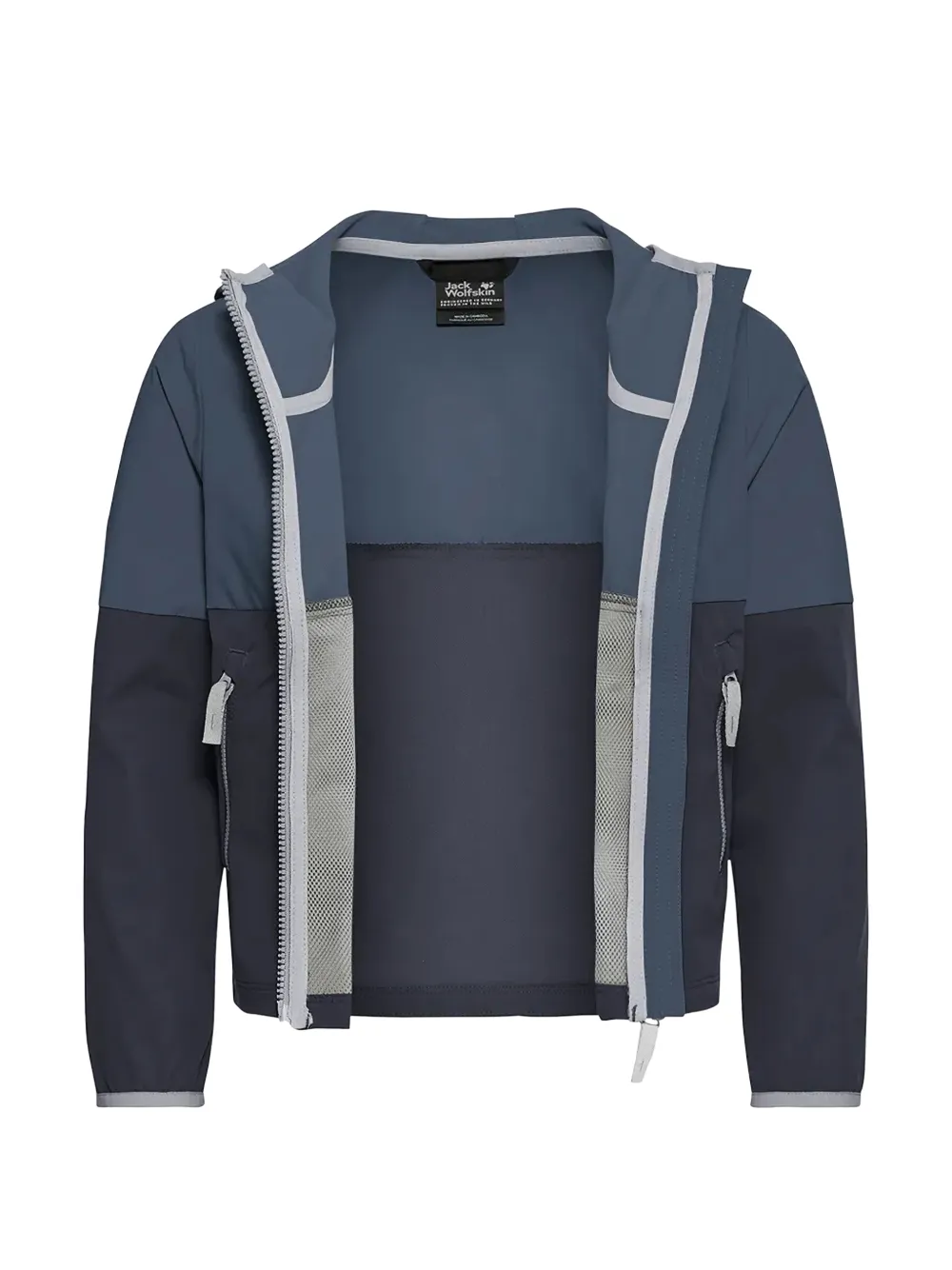 JACK WOLFSKIN colour-block hooded jacket Blauw
