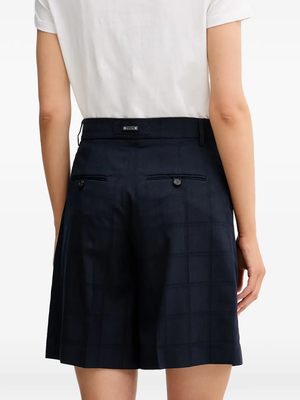 Iceberg Geplooide shorts met geruit patroon Blauw