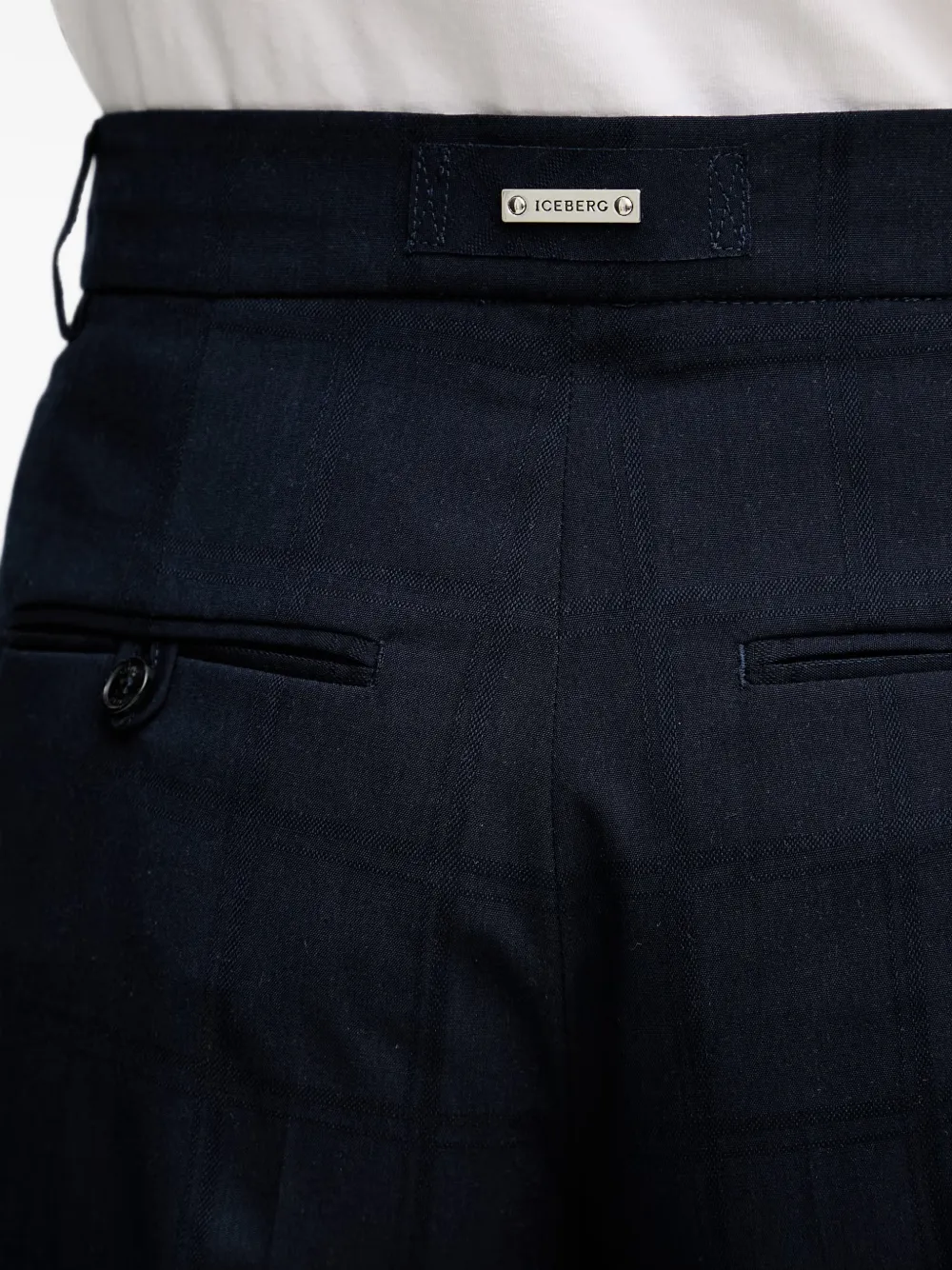 Iceberg Geplooide shorts met geruit patroon Blauw