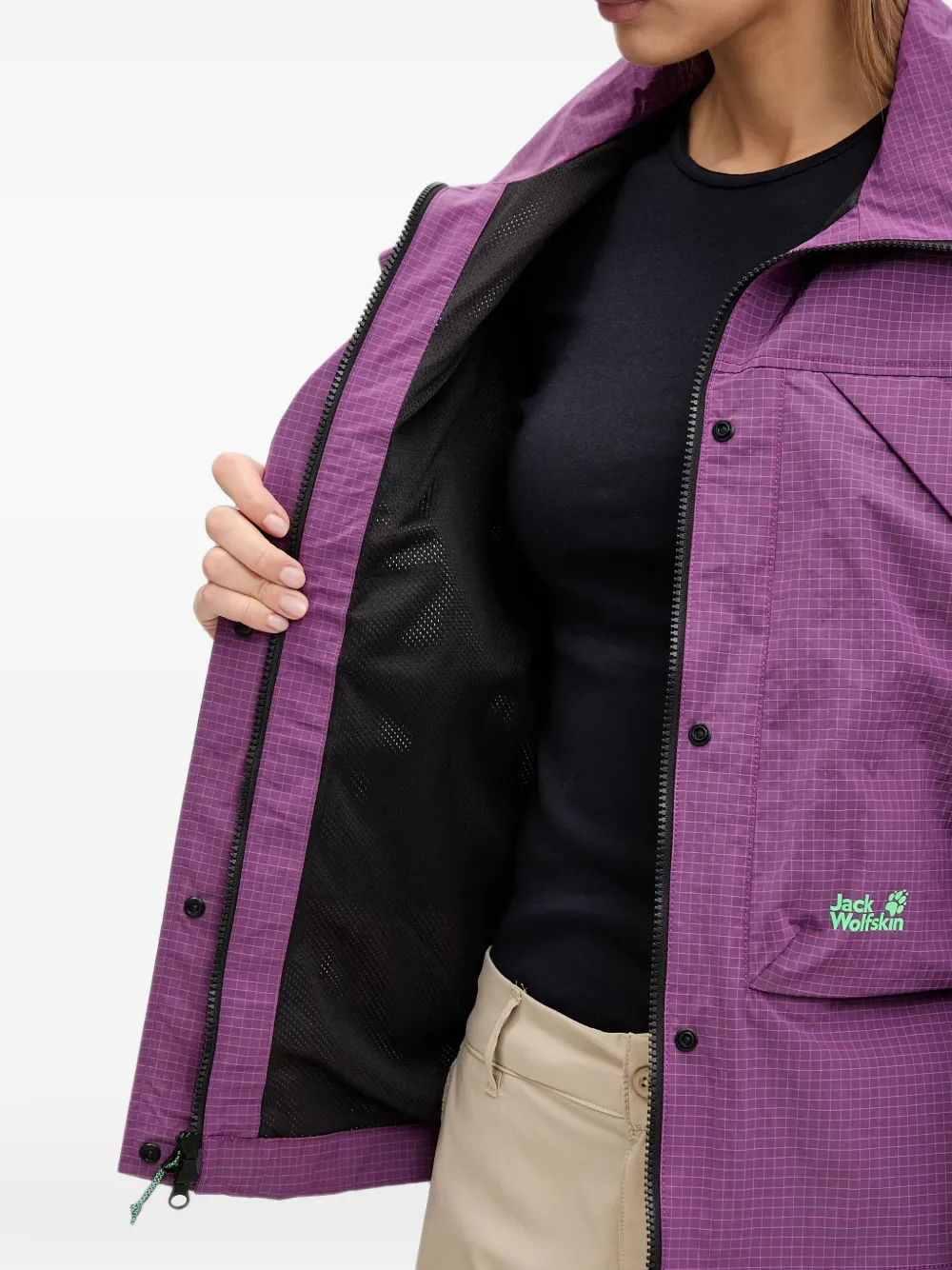 JACK WOLFSKIN FindI The Wild regenjack met logo-print Paars