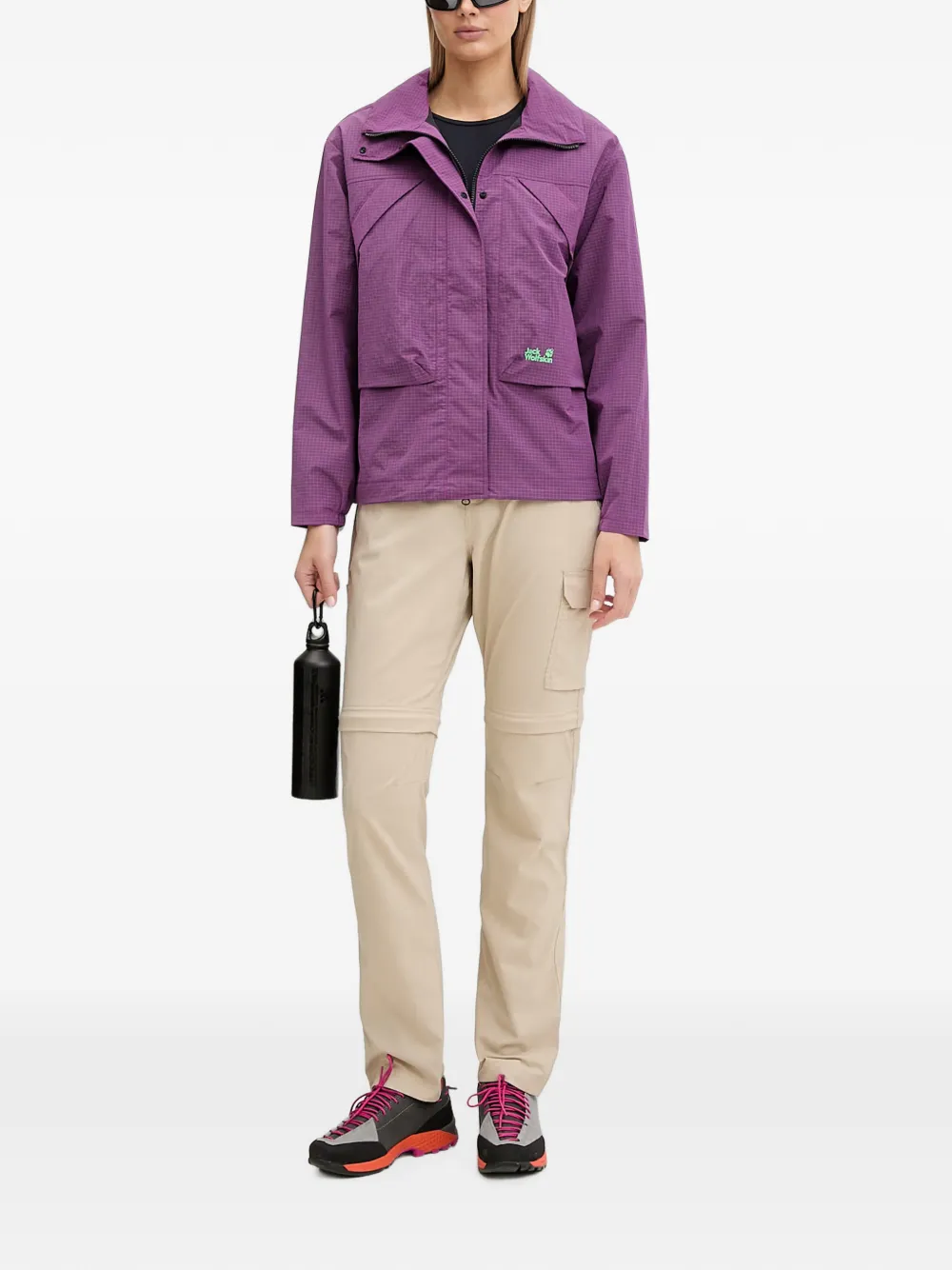 JACK WOLFSKIN FindI The Wild regenjack met logo-print Paars