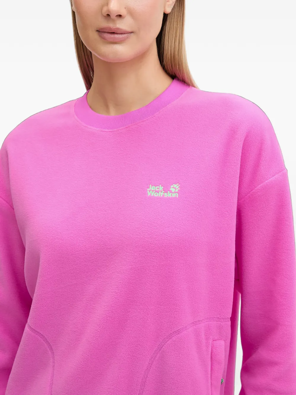 JACK WOLFSKIN Find The Wild fleece trui met geborduurd logo Roze