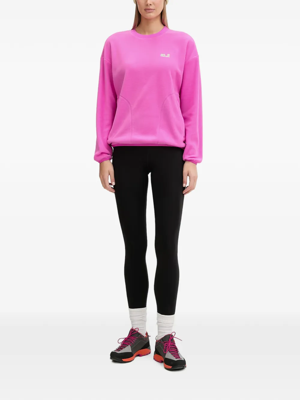 JACK WOLFSKIN Find The Wild fleece trui met geborduurd logo Roze