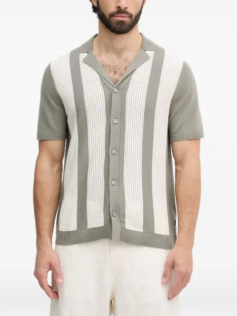 Joop! Galvo striped pointelle-knit shirt