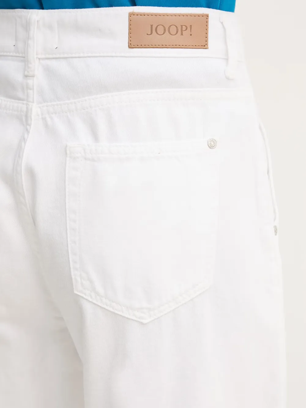 Joop! Enrica cropped jeans met wijde pijpen Wit