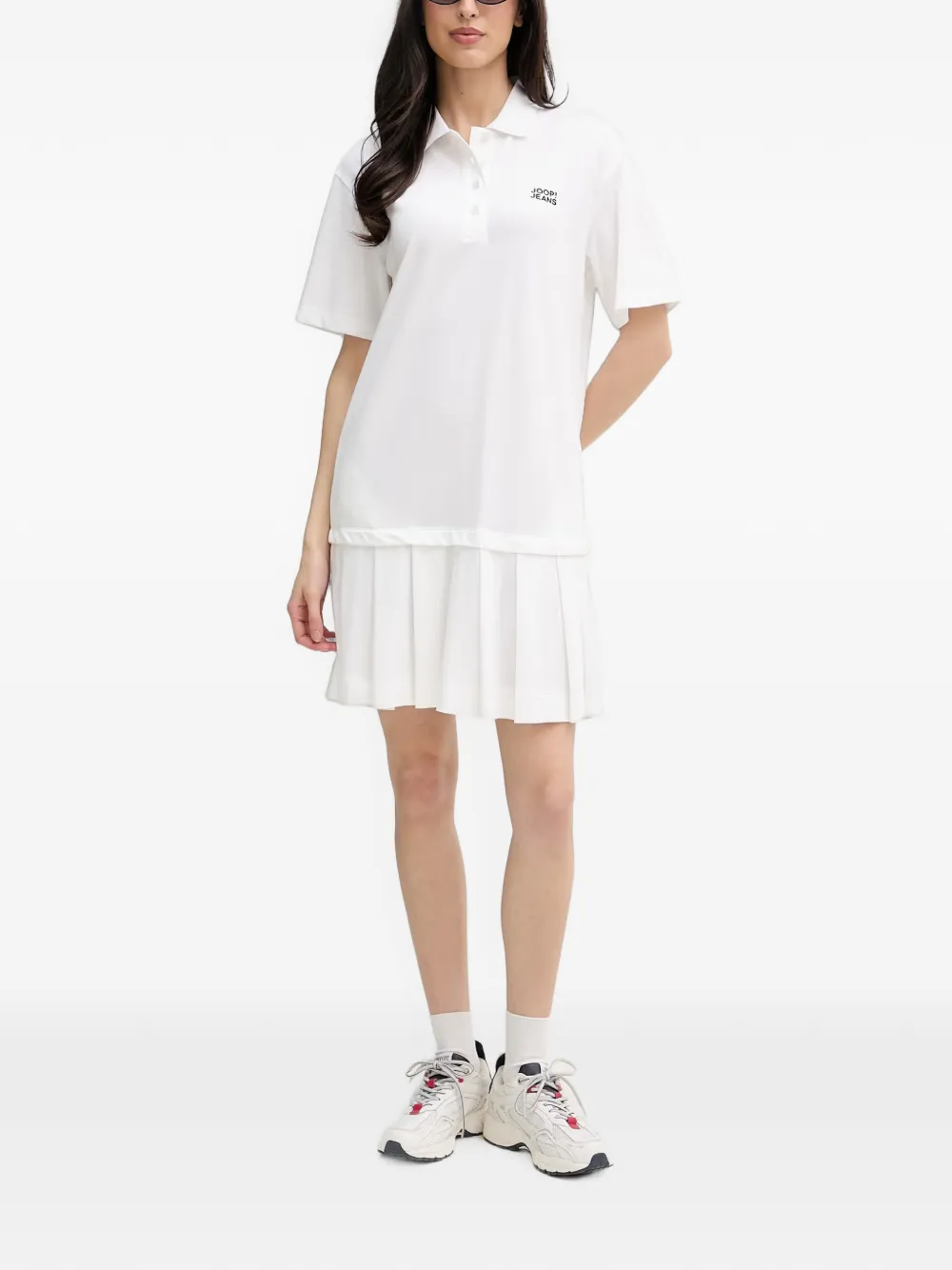 Joop! Talena mini-polojurk met plooien Wit