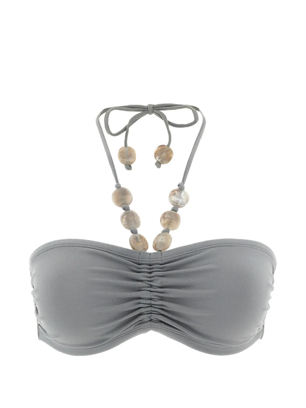 ERES Lana bead-embellished ruched bikini top - Grau
