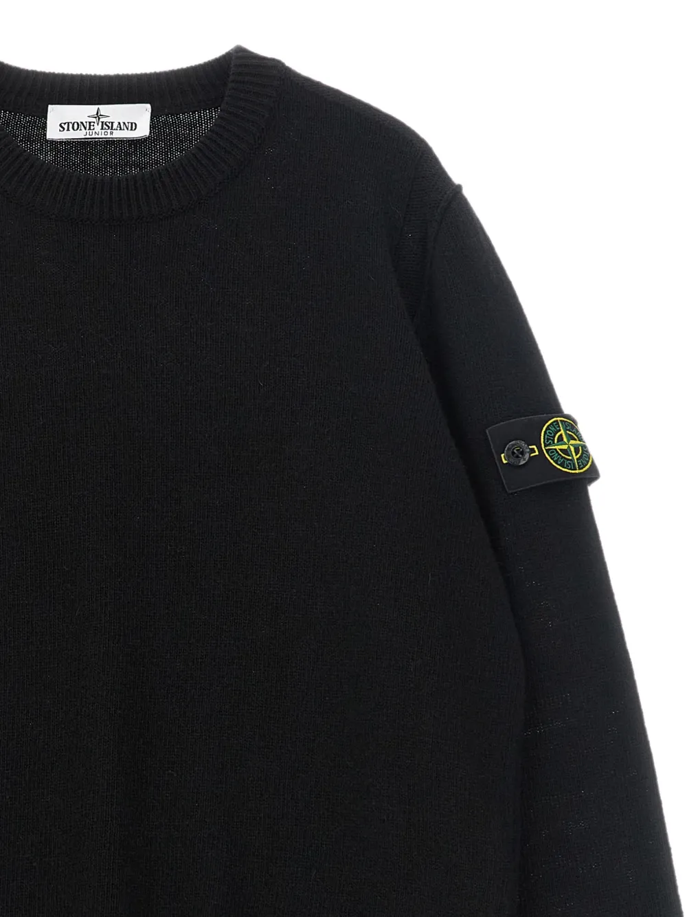 Stone Island Junior Trui met logopatch Zwart