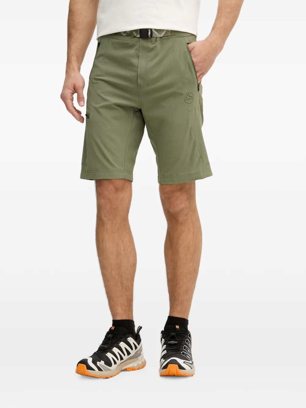 La Sportiva logo-print belted shorts - Verde