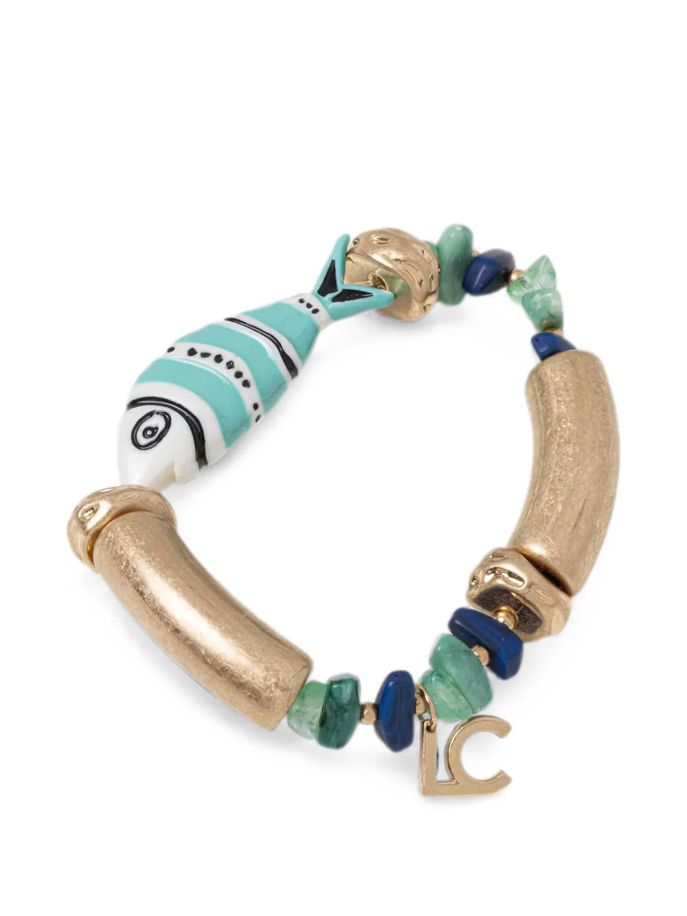 Lola Casademunt beaded fish-charm bracelet - Oro