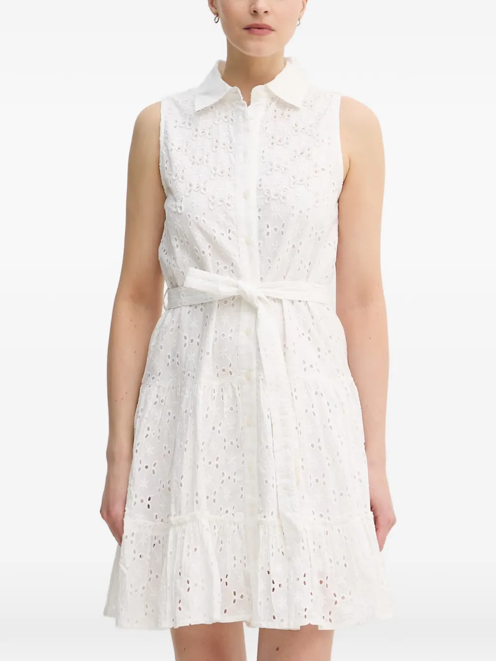 Lola Casademunt mini broderie-anglaise tiered dress