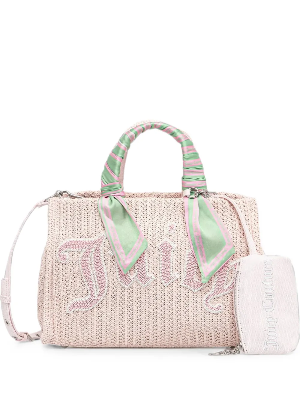 Juicy Couture bead-embellished scarf-detail tote bag - Rosa
