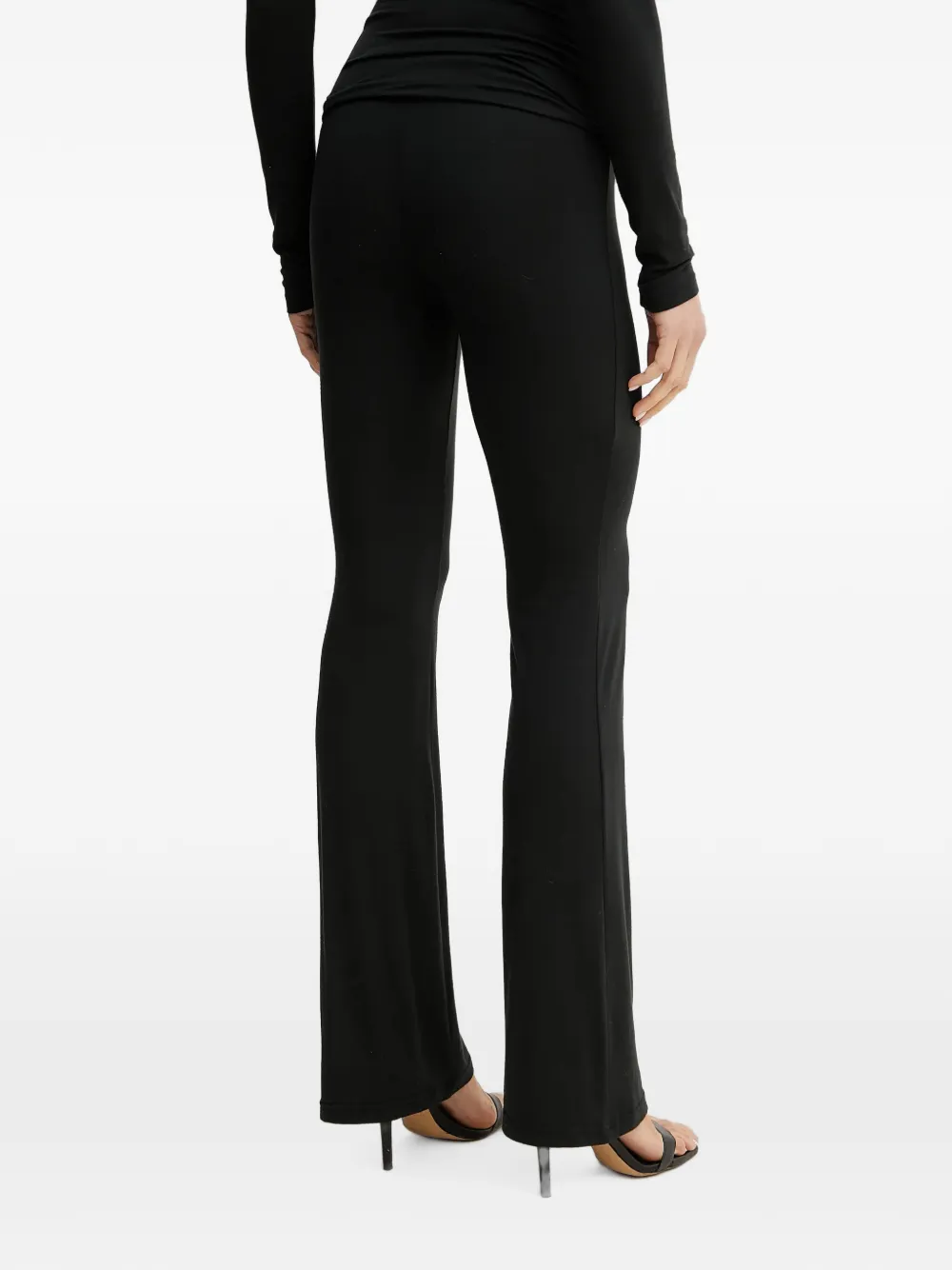 La Mania Jake flared broek met logoprint Zwart