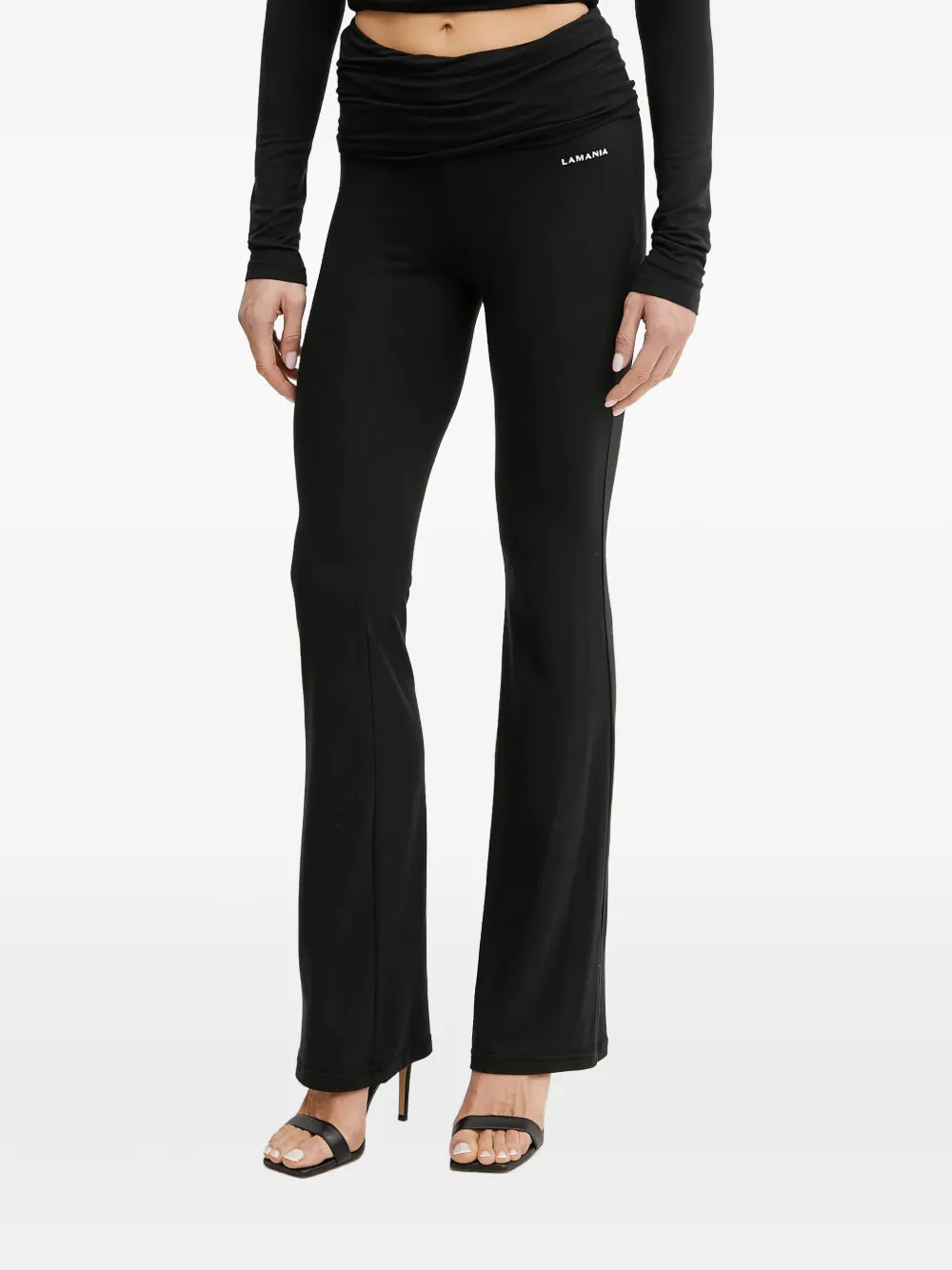 La Mania Jake logo-print flared trousers