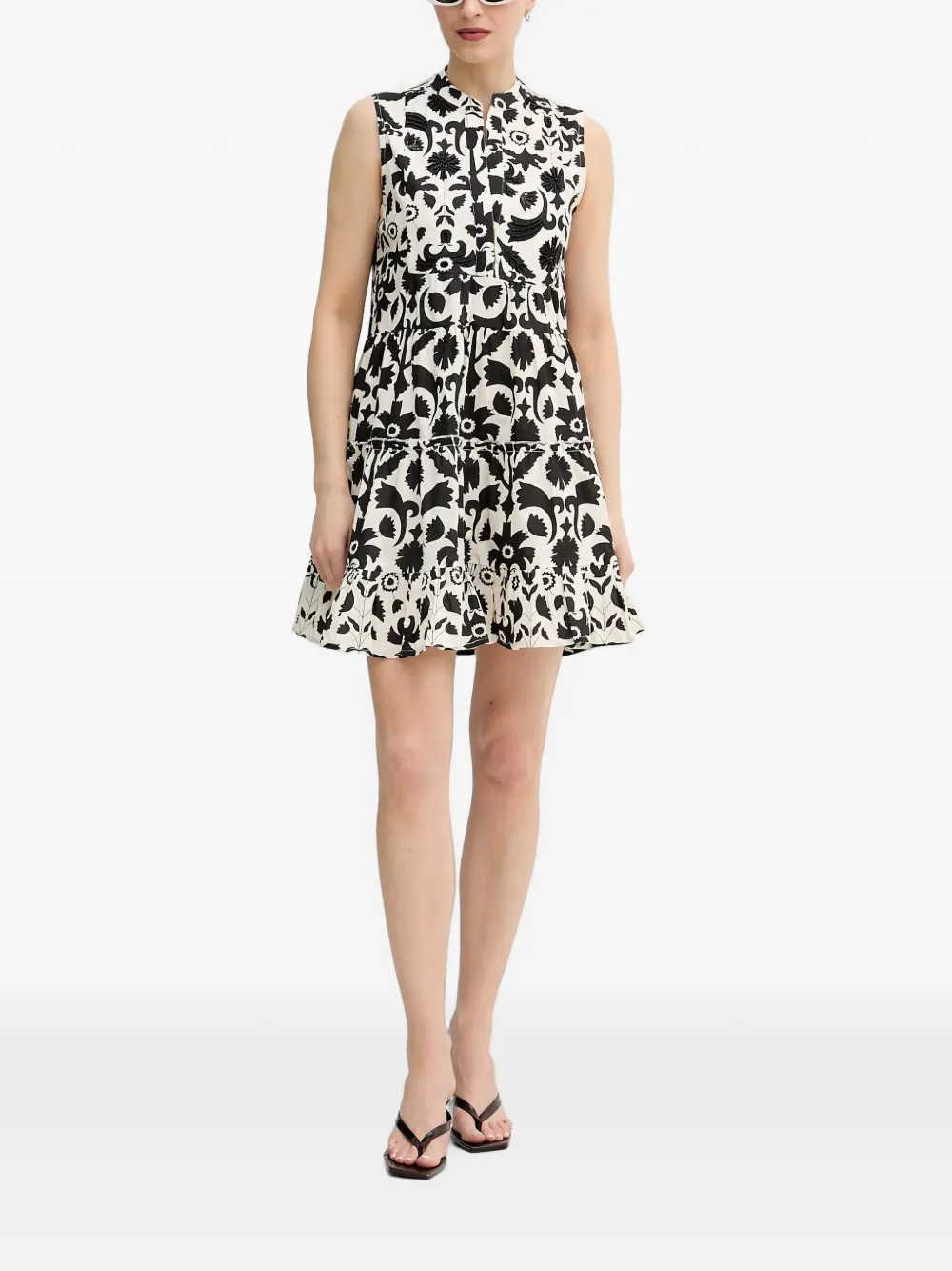 Lola Casademunt bead-embellished tiered mini dress - Toni neutri