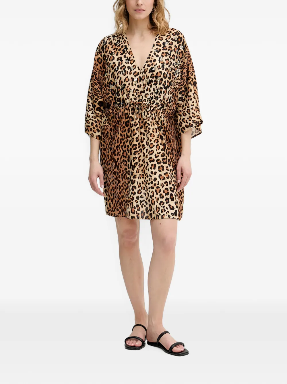Lola Casademunt leopard-print sequin-embellished mini dress