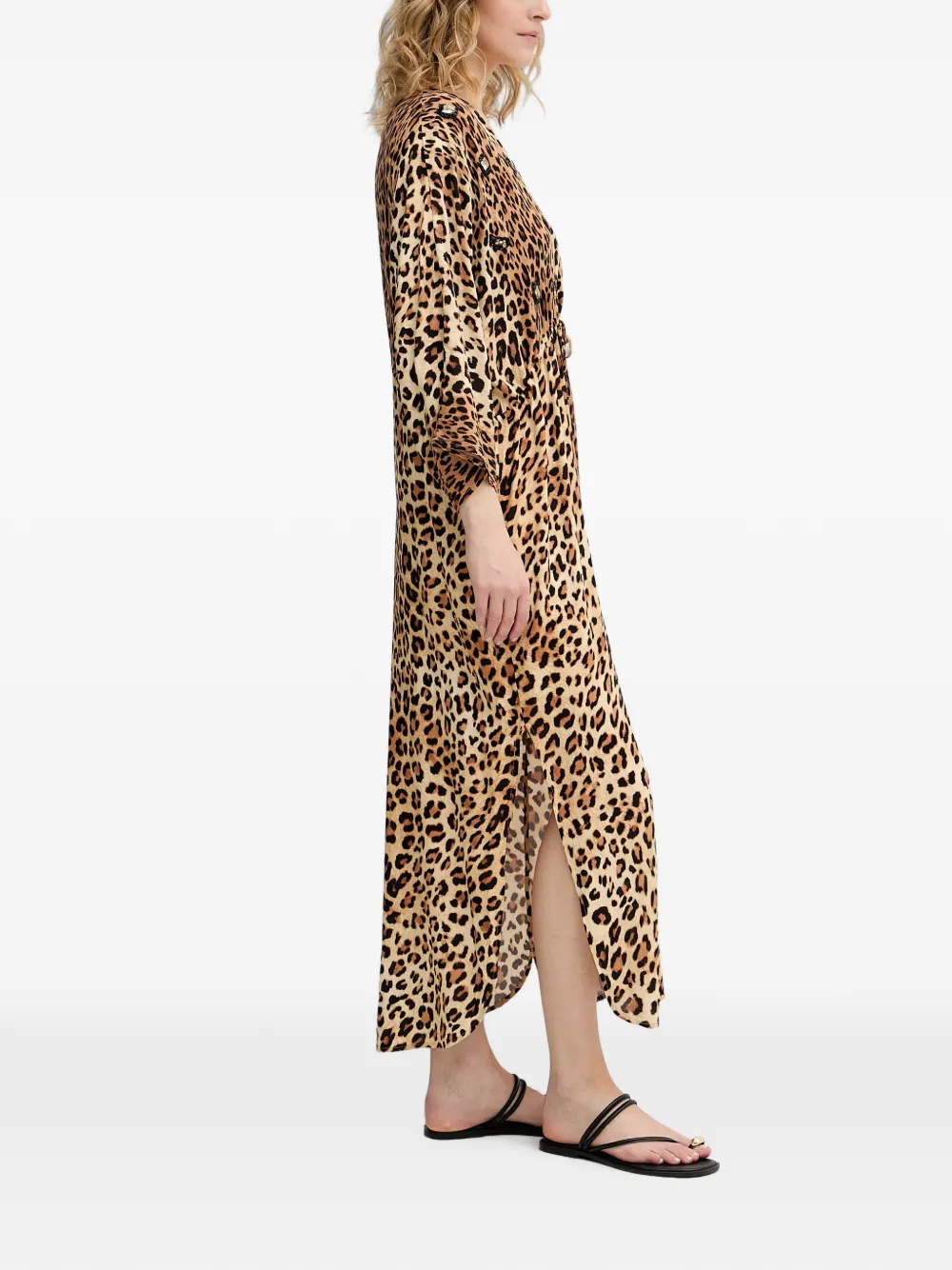 Lola Casademunt Maxi-jurk verfraaid met pailletten en luipaardprint Bruin