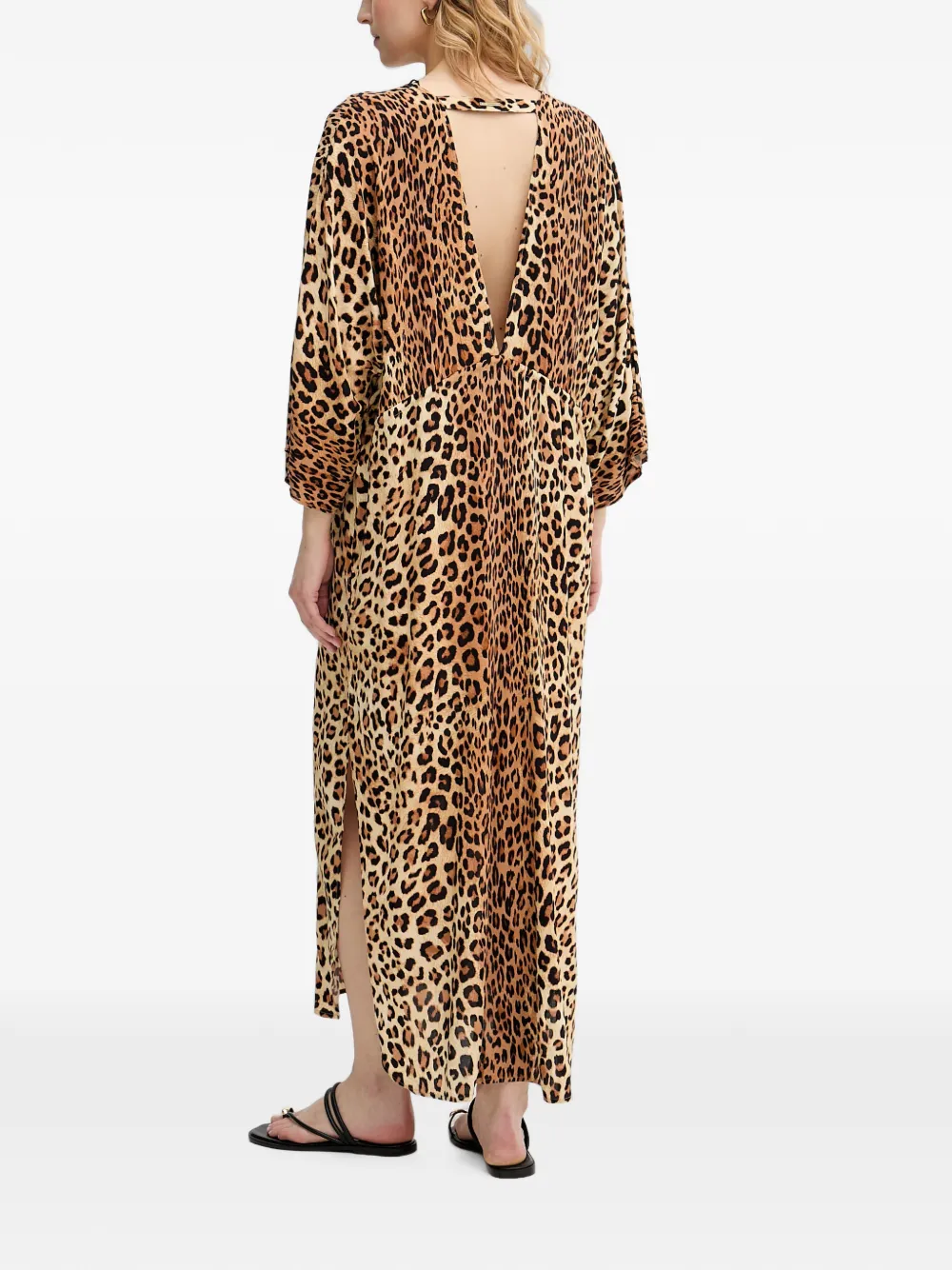 Lola Casademunt Maxi-jurk verfraaid met pailletten en luipaardprint Bruin