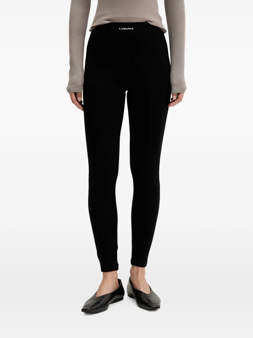 La Mania Tonic ribbed-knit leggings - Nero