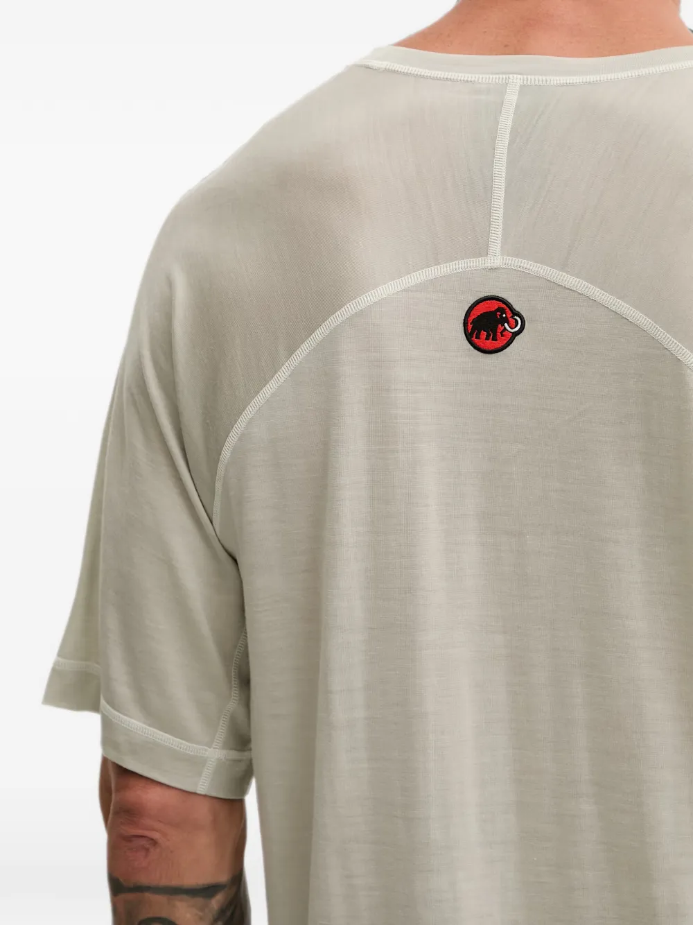 Mammut x Hiking Patrol T-shirt met raglanmouwen en logo-patch Beige