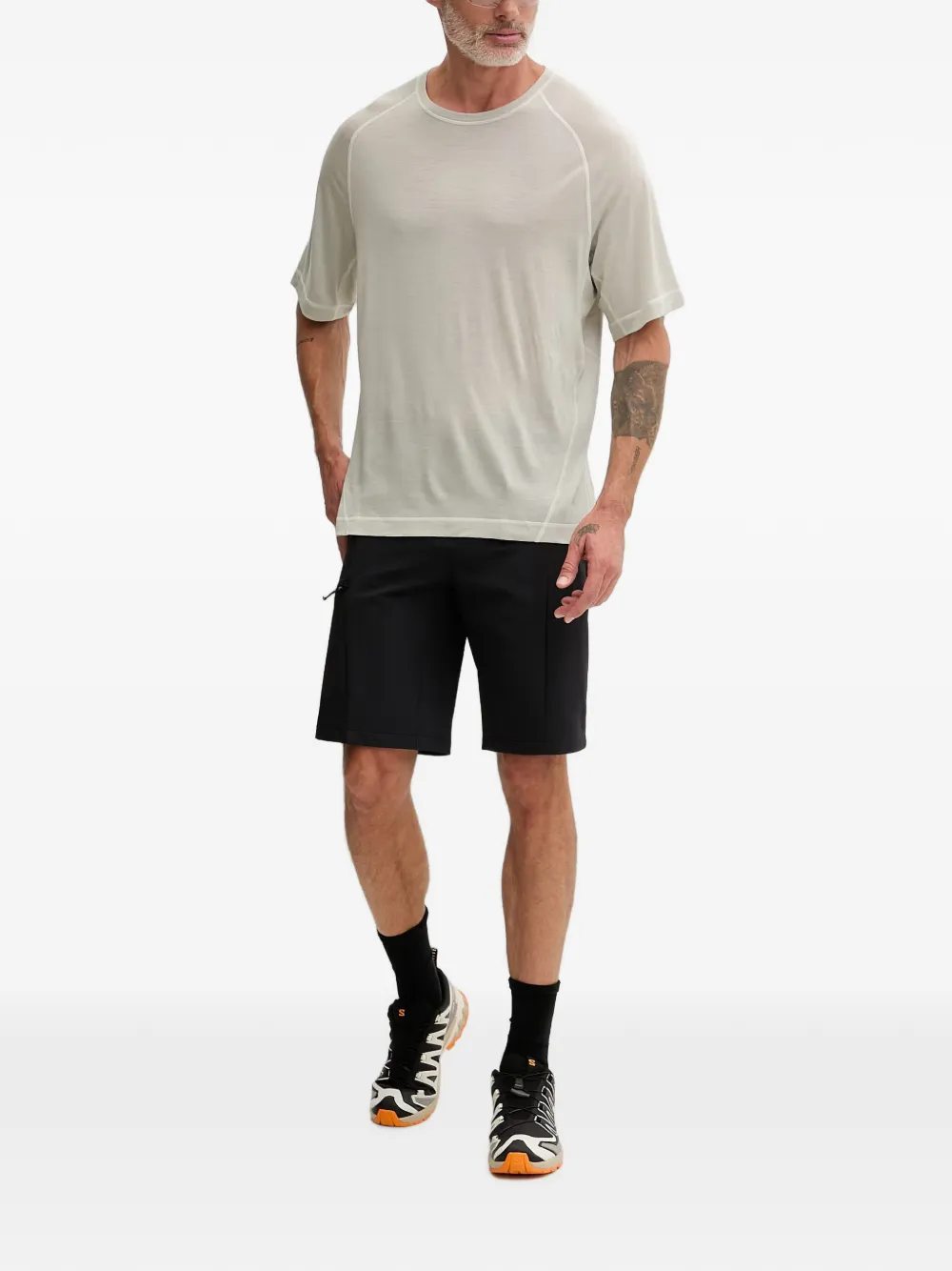 Mammut x Hiking Patrol T-shirt met raglanmouwen en logo-patch Beige