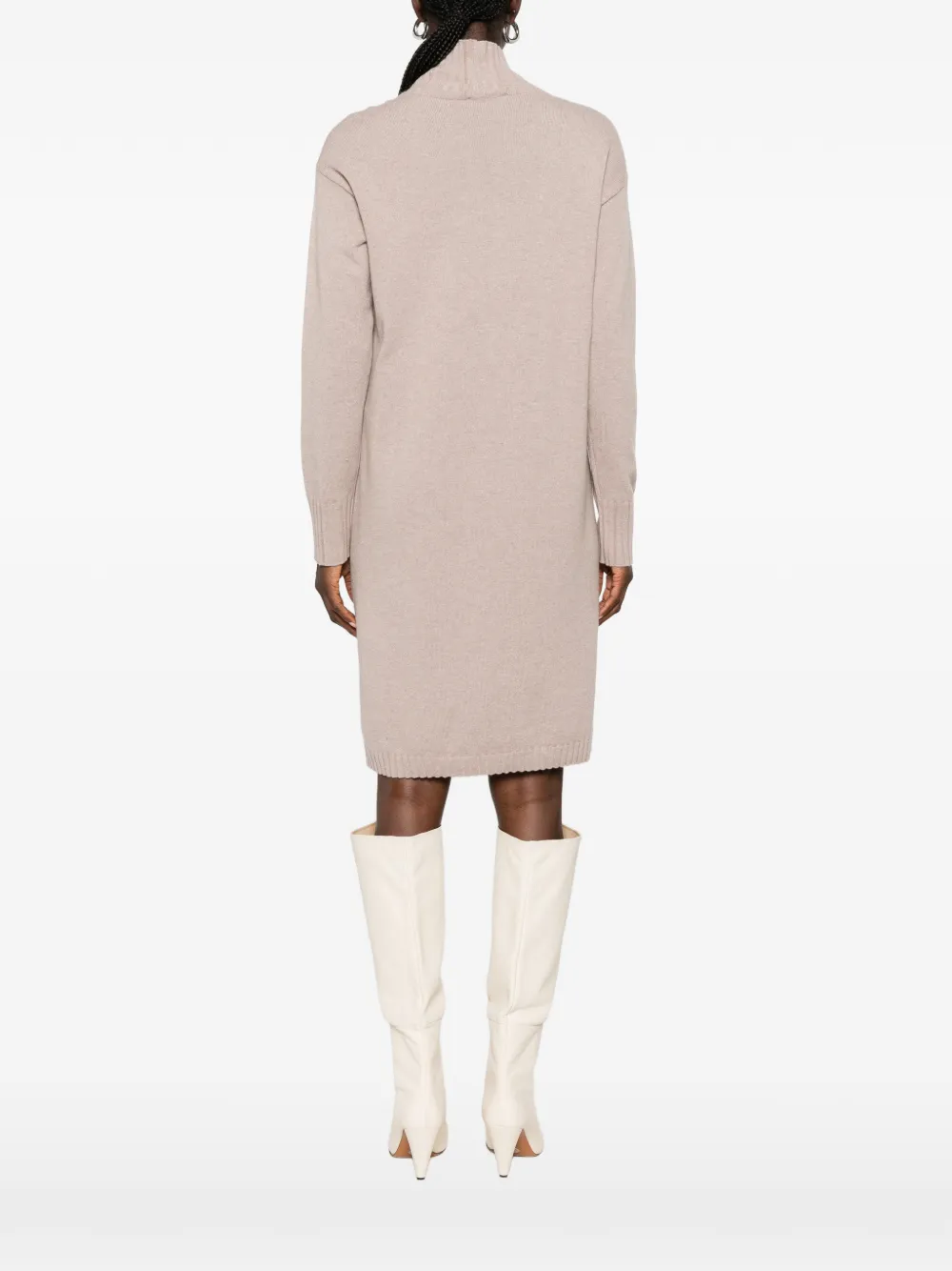 Fabiana Filippi Gebreide mini-jurk met hoge hals Beige
