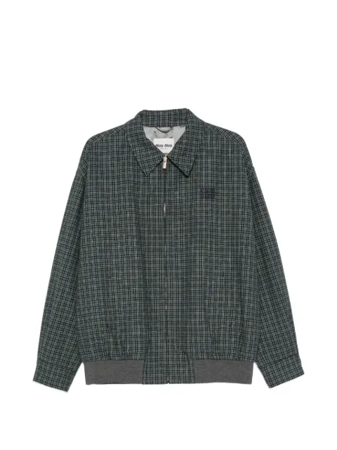 Miu Miu checked flannel blouson jacket