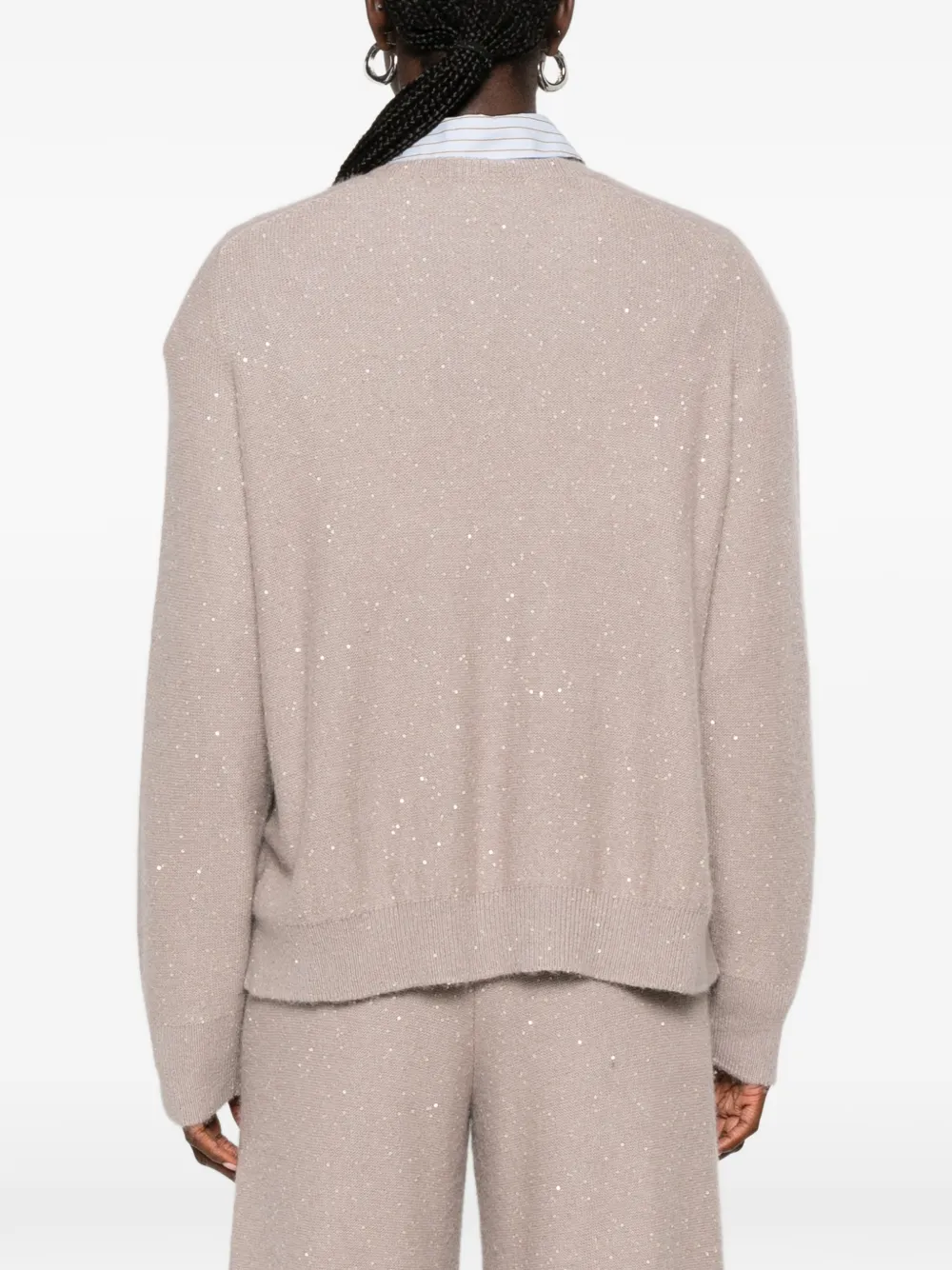 Fabiana Filippi Trui met pailletten Beige