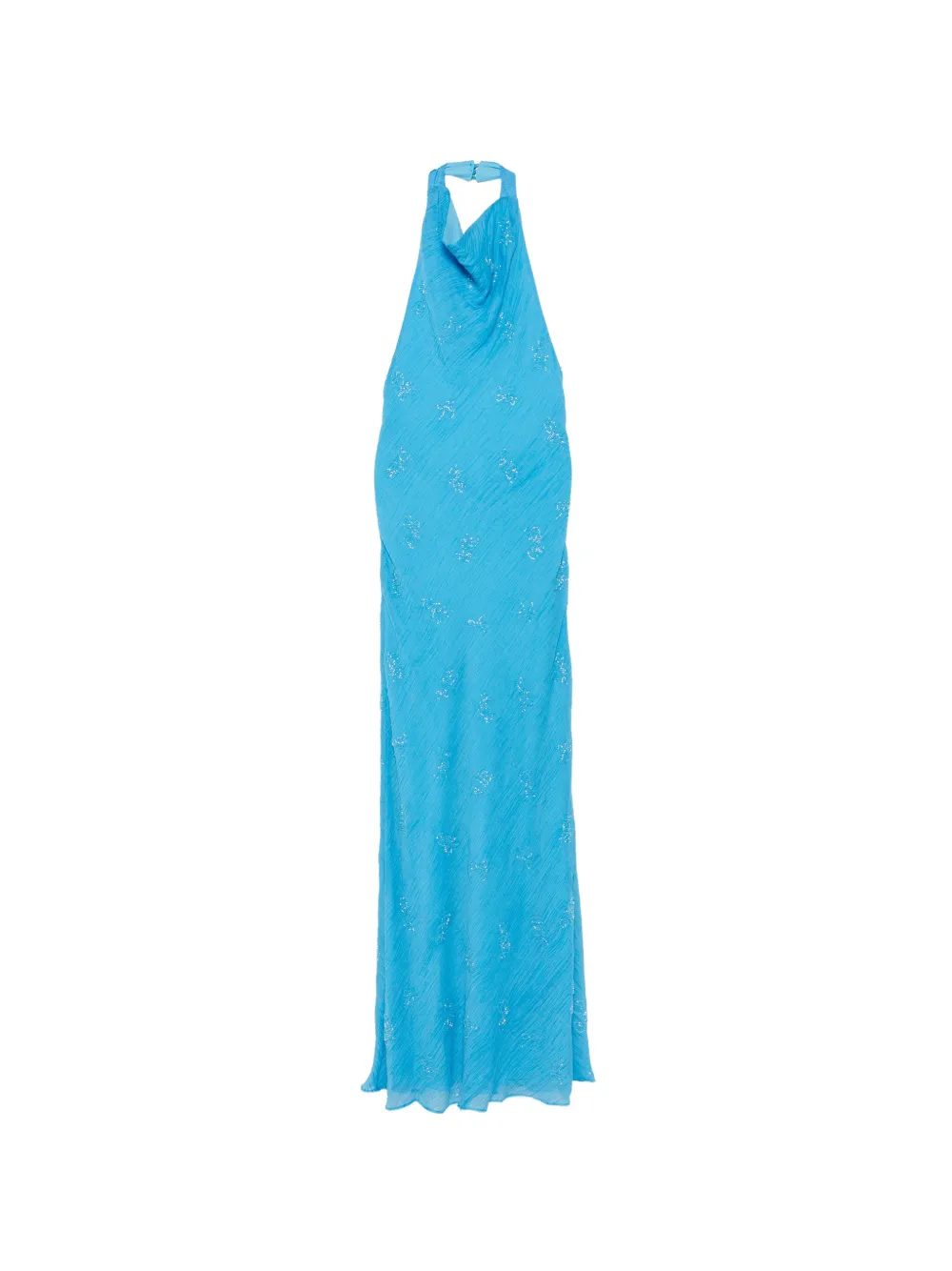 STAUD Roselle beaded halterneck maxi dress - Blue