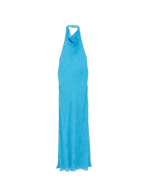 STAUD Roselle beaded halterneck maxi dress