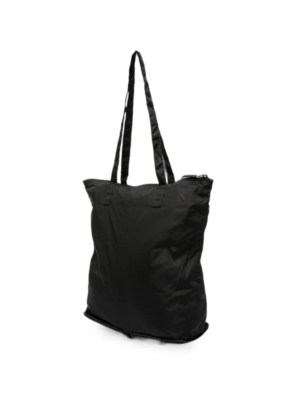 Prada Re-Nylon shopper met saffiano leren hanger Zwart