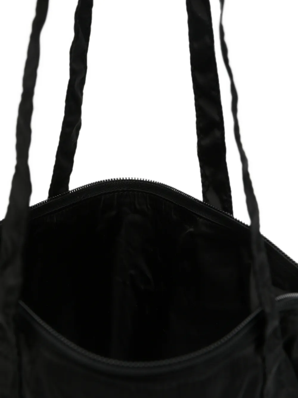 Prada Re-Nylon shopper met saffiano leren hanger Zwart