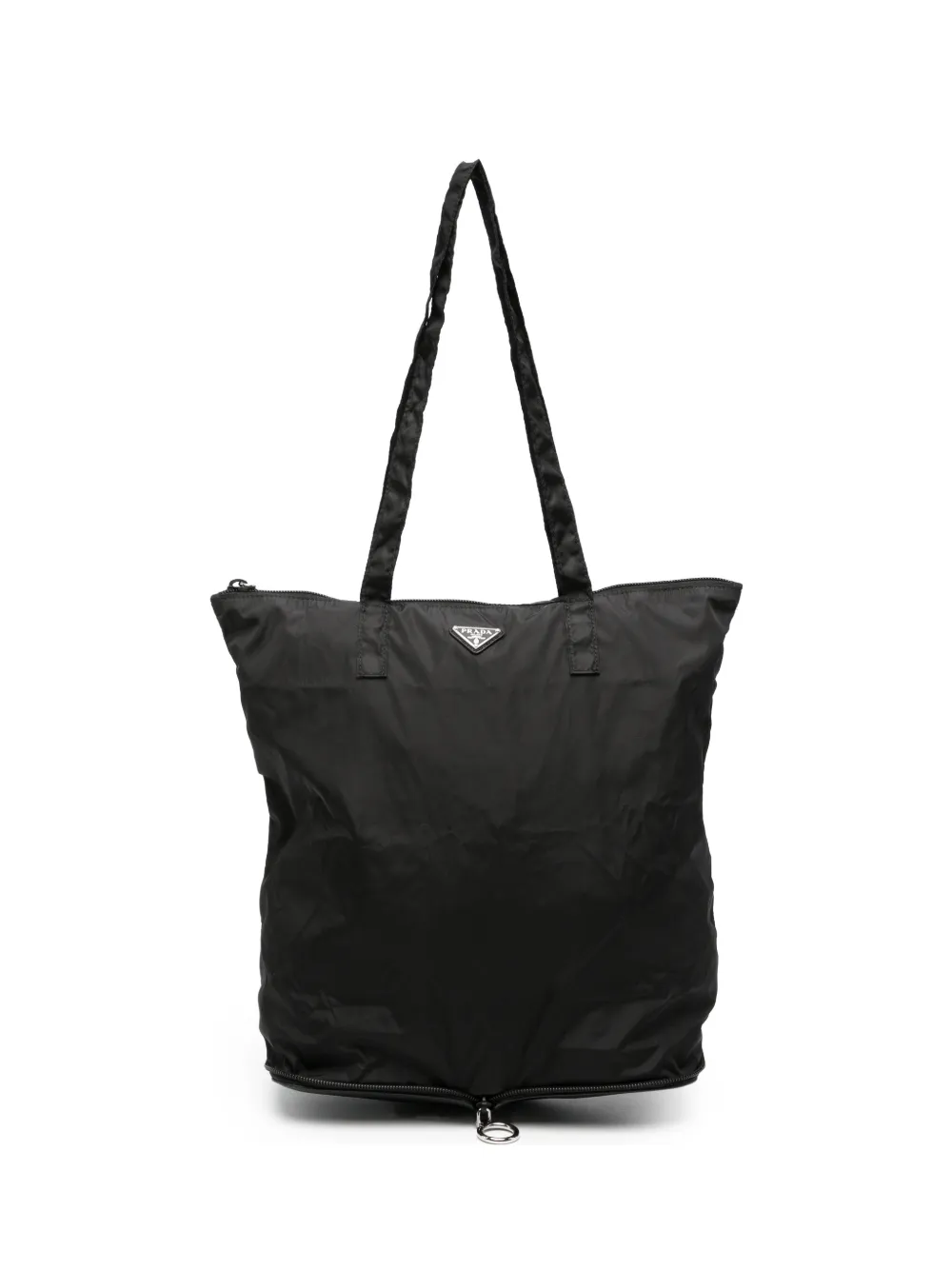 Prada logo-plaque tote bag - Nero