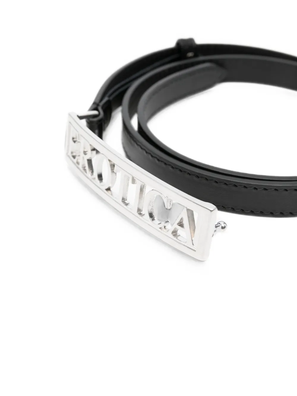 DONDUP Leren riem met logoplakkaat Zwart