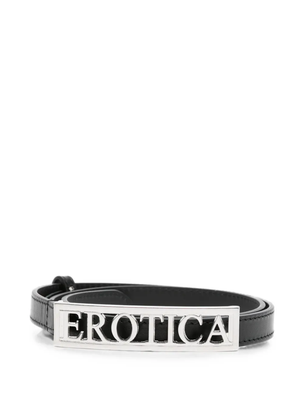 DONDUP Cintura in pelle con placca logo - Nero