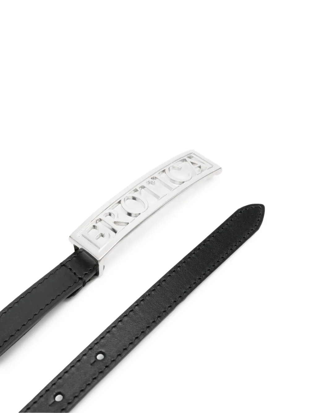 DONDUP Leren riem met logoplakkaat Zwart