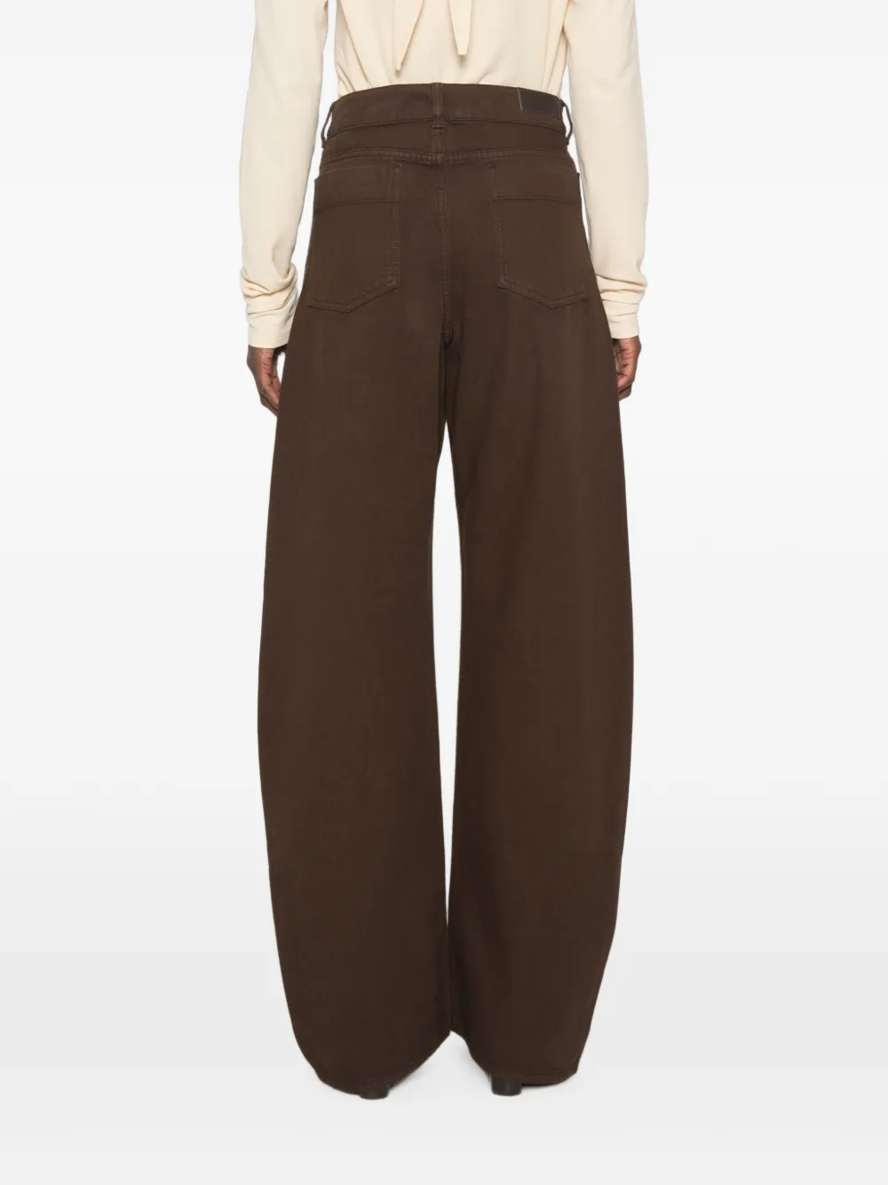 LEMAIRE Wide-leg Jeans in Brown, view 4