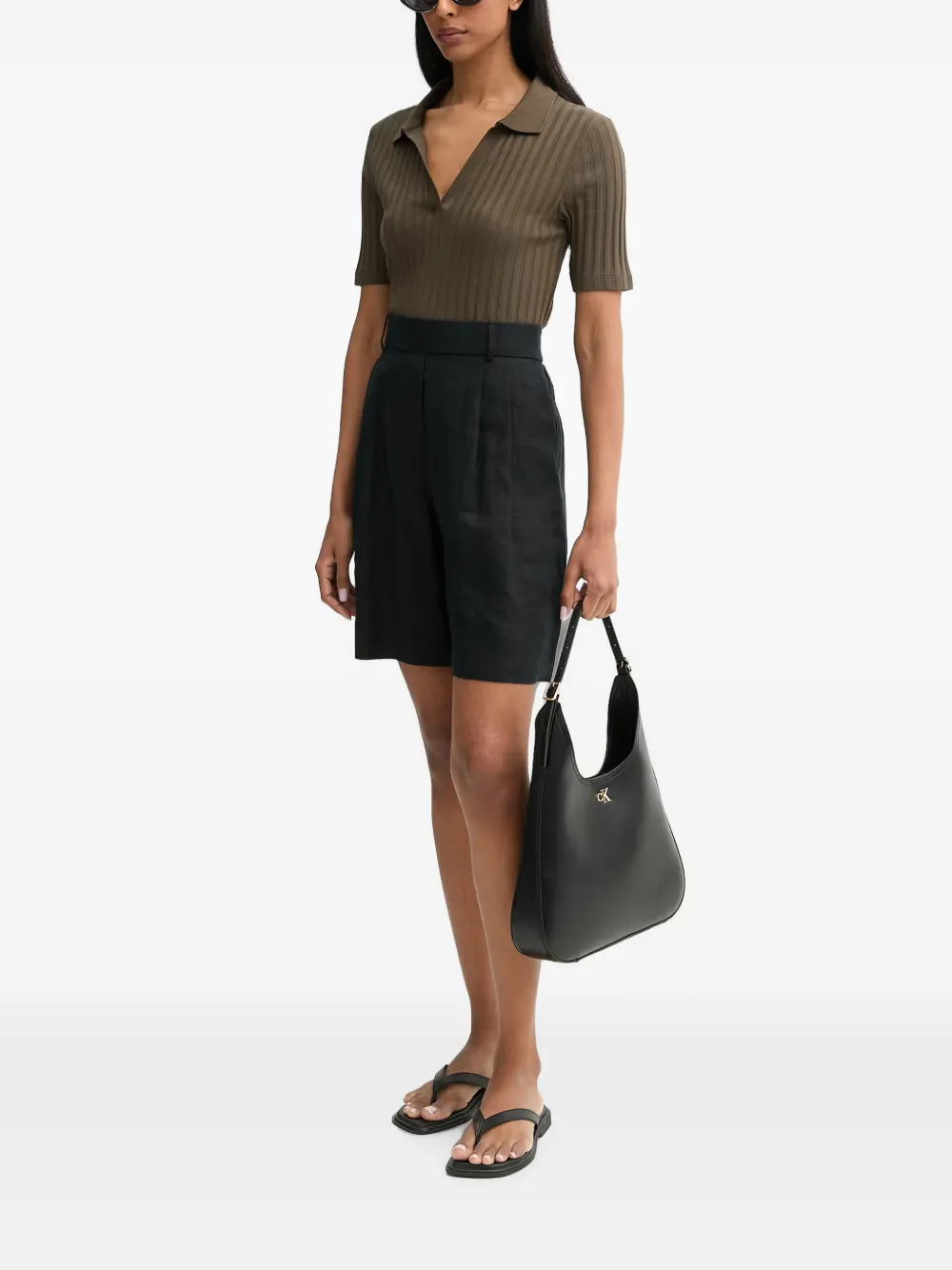 Marc O'Polo T-shirt met V-hals Groen