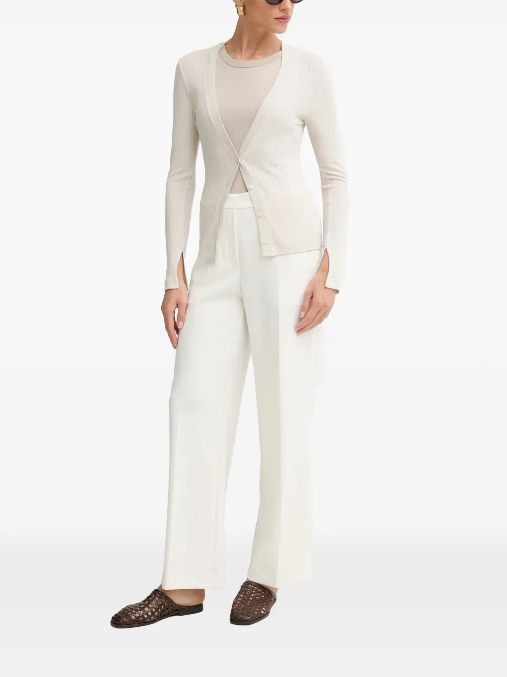 Marc O'Polo ribbed slit-cuff cardigan
