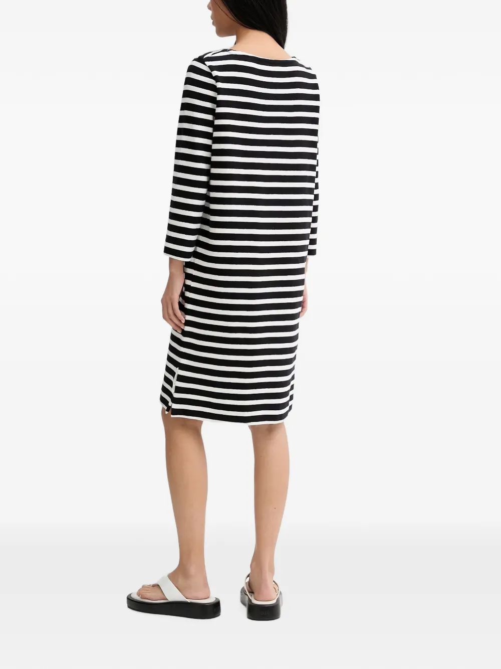 Marc O'Polo Jurk met horizontale streep Zwart
