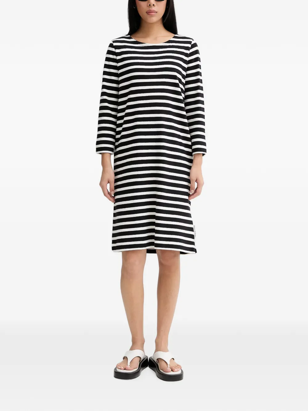 Marc O'Polo Jurk met horizontale streep Zwart