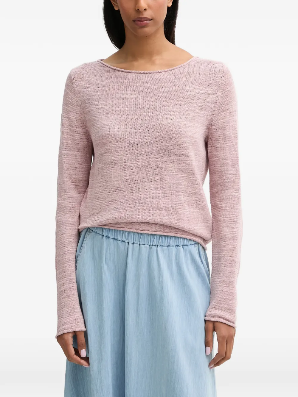 Marc O'Polo boat-neck fine-knit sweater - Rosa