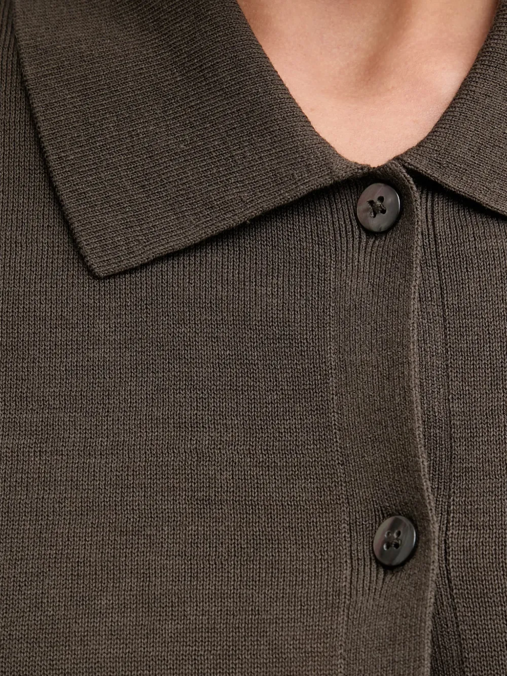 Marc O'Polo Button-up vest met korte mouwen Bruin